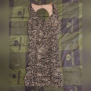 Leopard print fitted dress